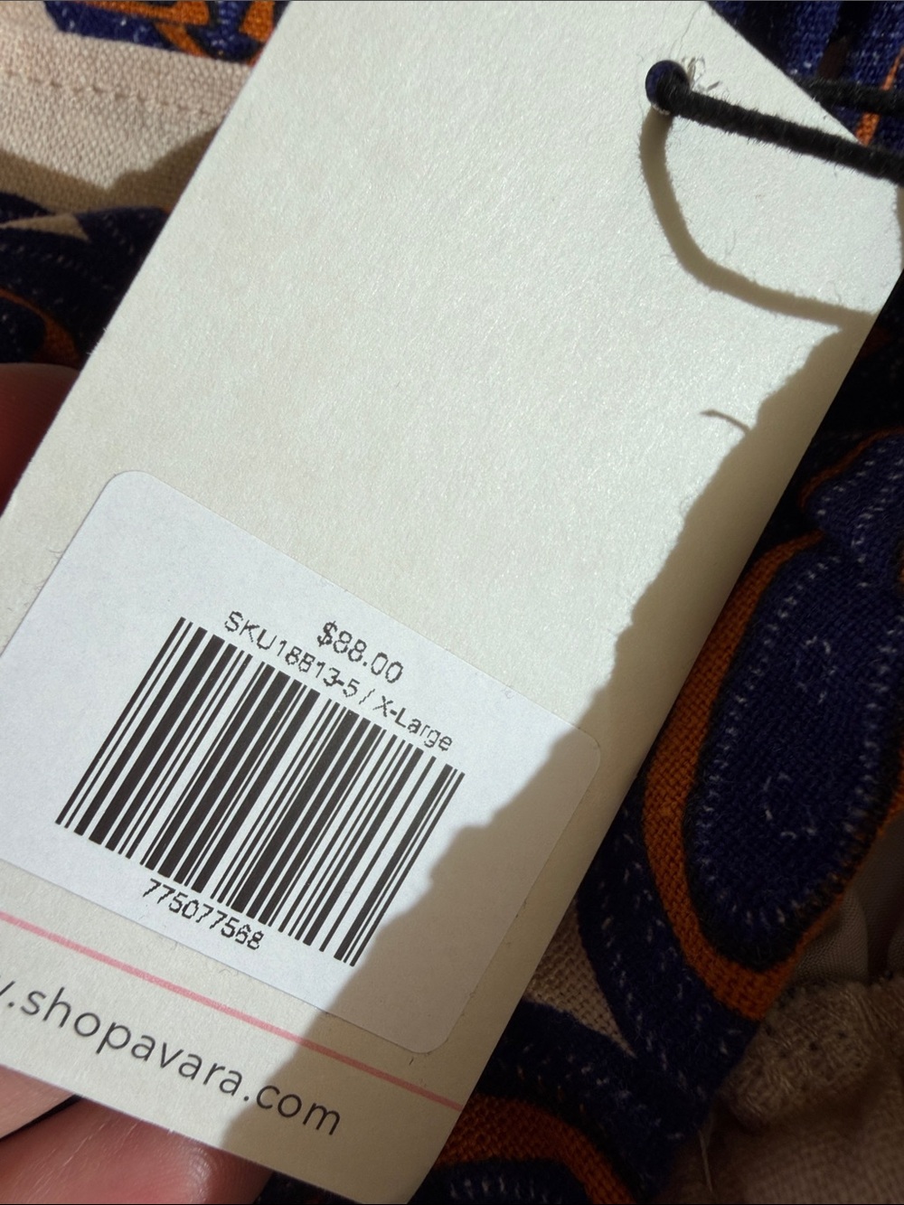 Wide-Leg Floral Print Pants in Cream and Navy - Picture 4 of 4